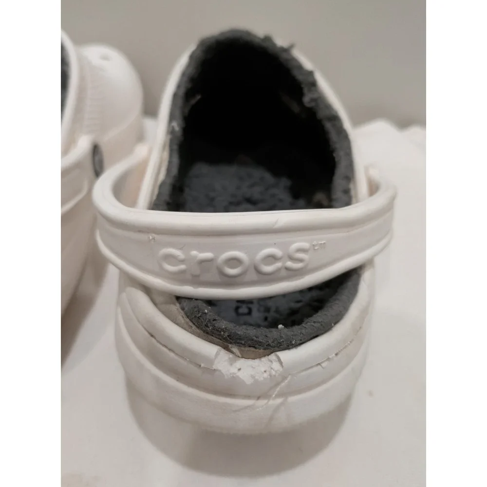 CROCS Classic Lined Clogs Unisex Size US M10 W12 White Grey with Tags